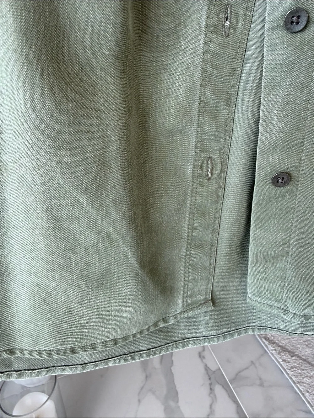 Old Navy Sage Green Button Down Shirt Size Small Y2K